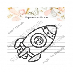 Rocket PYO cookie Stencil...