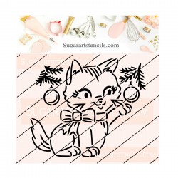 Christmas cat PYO cookie...