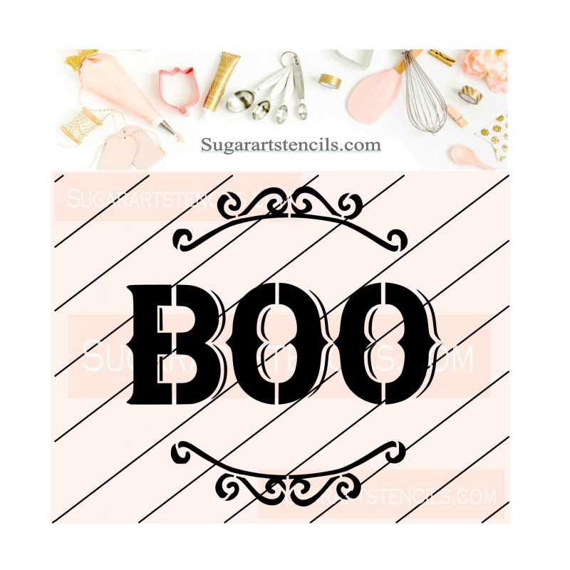 Halloween Boo Cookie Stencil JB352