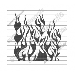 Flames cookie stencil fire...