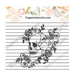 Floral skull cookie stencil...