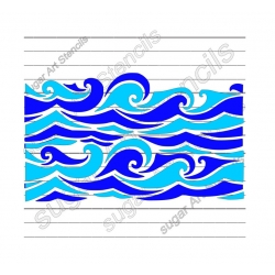 Waves water 2 layers Cookie...