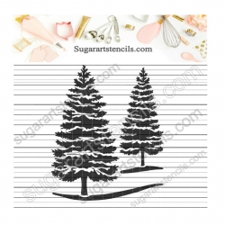 Pine tree stencil winter...