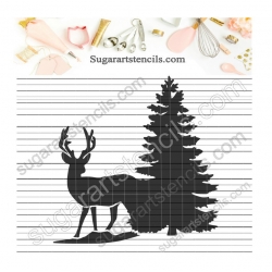 Pine tree and deer stencil...