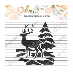 Deer stencil buck winter...