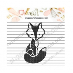 Little fox cookie stencil...