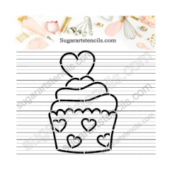 Cupcake PYO cookie stencil...