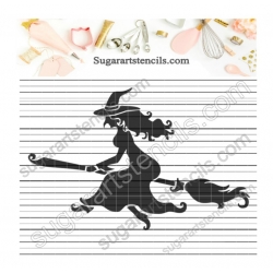 Flying witch cookie stencil...