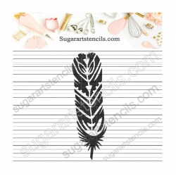 Feather cookie stencil NB2209