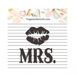 MRS cookie stencil wedding...