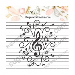 Music notes cookie Stencil...