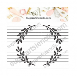 Cookie stencil wreath leaf...