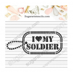 Dog tag cookie stencil I...