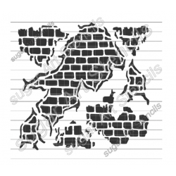 Cookie stencil brick wall...