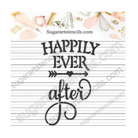 Wedding cookie stencil Happily ever after MY0042