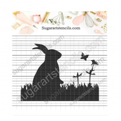 Easter bunny scene spring...