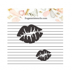 Kissing lips stencil...