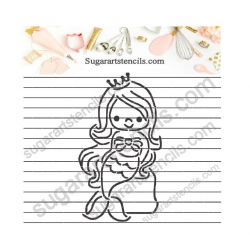 Mermaid PYO cookie Stencil...