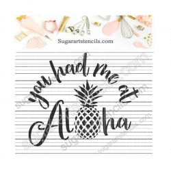 Summer cookie stencil Aloha...