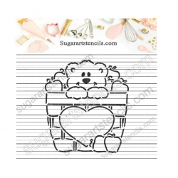 Cookie stencil bear apple...