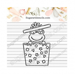 Cookie stencil frog in a...
