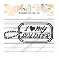 Dog tag cookie stencil I...