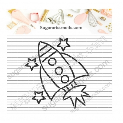 Rocket PYO Cookie stencil...