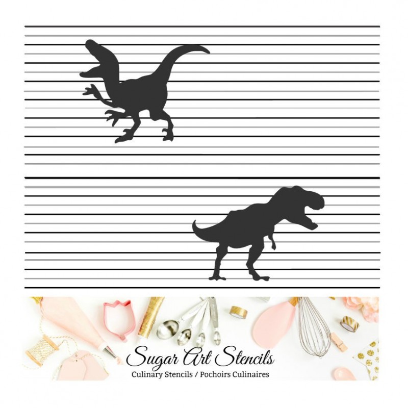 Dinosaurs silhouette cookie stencil ST00709