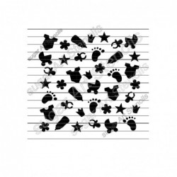 Baby pattern cookie stencil...