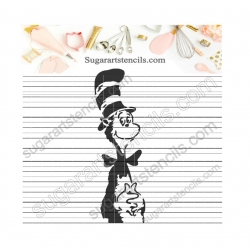 cat Hat cookie stencil NY074