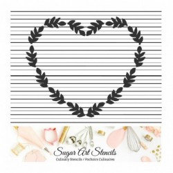 Heart wreath cookie Stencil...