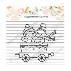 Christmas train snowman PYO...