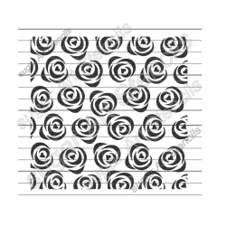 Roses heart cookie stencil...
