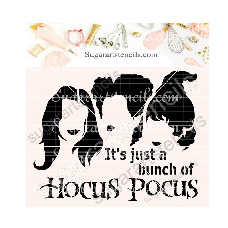 Halloween Hocus Pocus cookie stencil witches SA00424