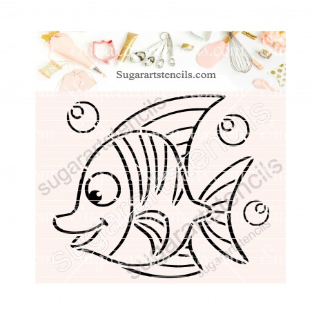 Sea fish PYO cookie Stencil SA00442