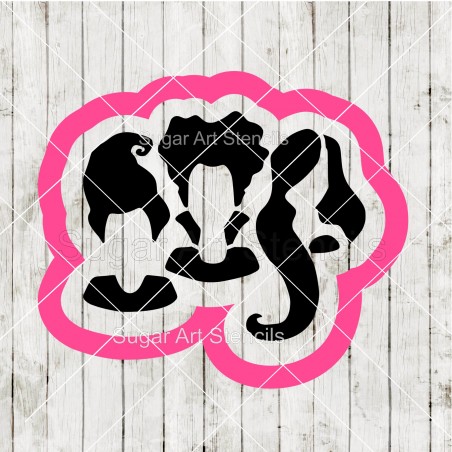 Hocus Pocus sisters Halloween cookie cutter and matching stencil SAJ0035