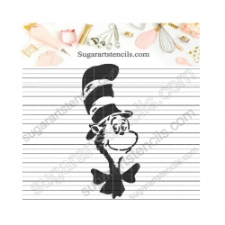 Hat cookie stencil NY075