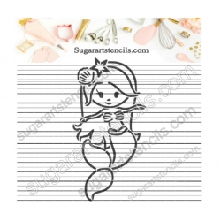 Mermaid PYO cookie stencil...