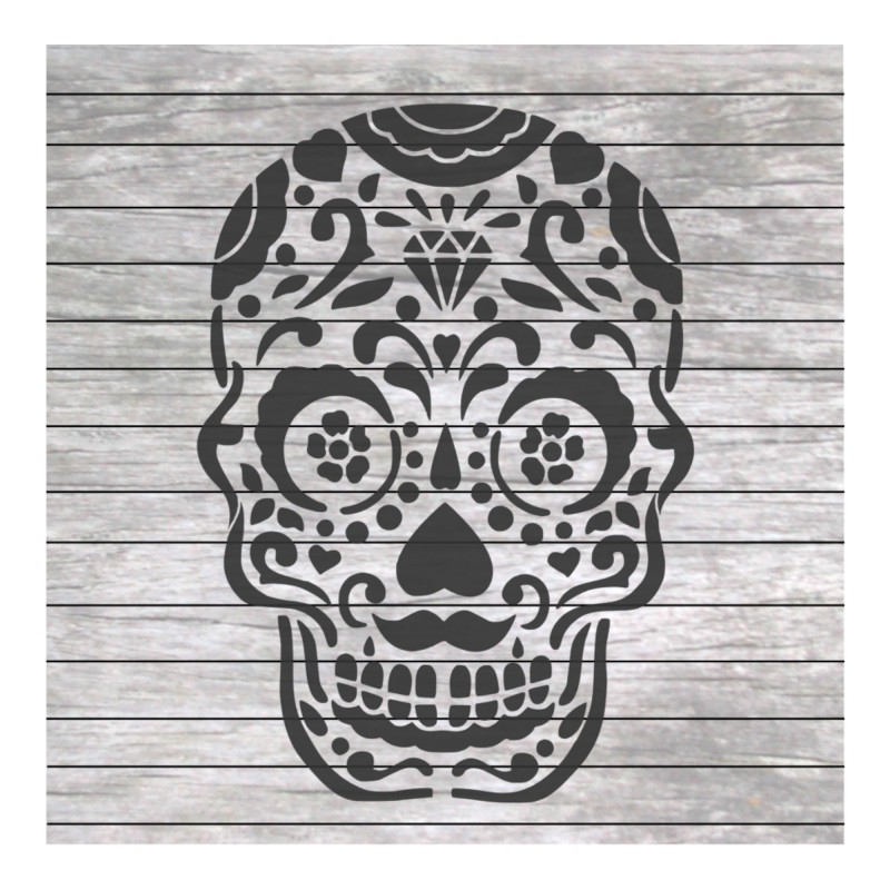 Sugar skull painting stencil CFT008