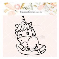 Unicorn PYO cookie Stencil SV2
