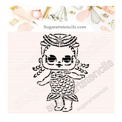 Doll PYO cookie Stencil D0036