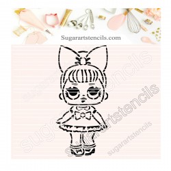 Doll PYO cookie Stencil D0037