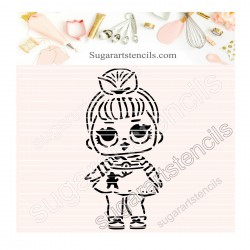 Doll PYO cookie Stencil D0038