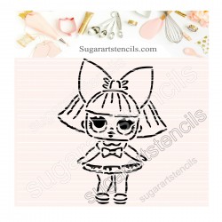Doll PYO cookie Stencil D0039