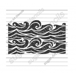 Waves single Cookie stencil...