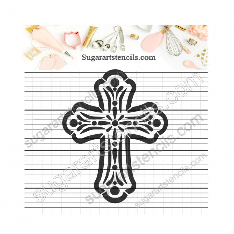Crucifix cookie stencil religious cross NB900567