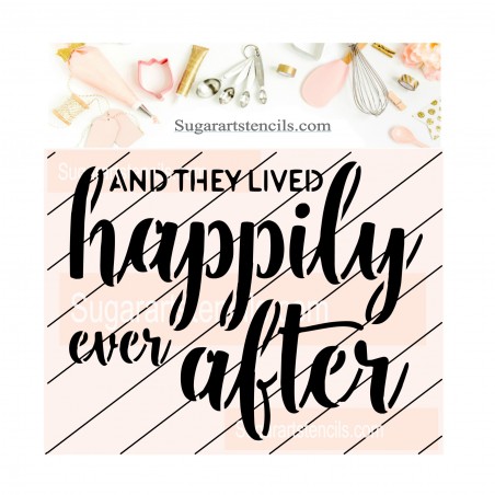 Happily ever after cookie stencil JB113